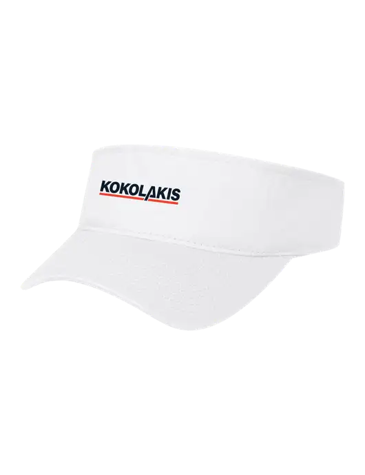 White Cap Visor w/Kokolakis Logo