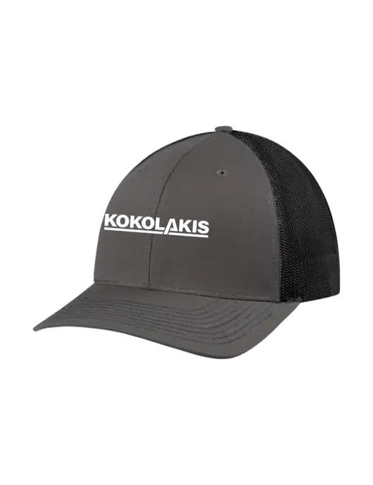 Richardson Adjustable Snapback Original 112 Trucker Cap Dark Grey w/Black Mesh w/Kokolakis Logo