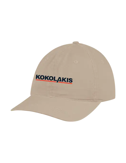 Garment Washed Unstructured Twill Tan Cap w/Kokolakis Logo