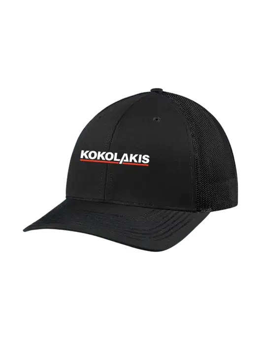Richardson Adjustable Snapback Original 112 Trucker Cap Black w/Black Mesh w/Kokolakis Logo