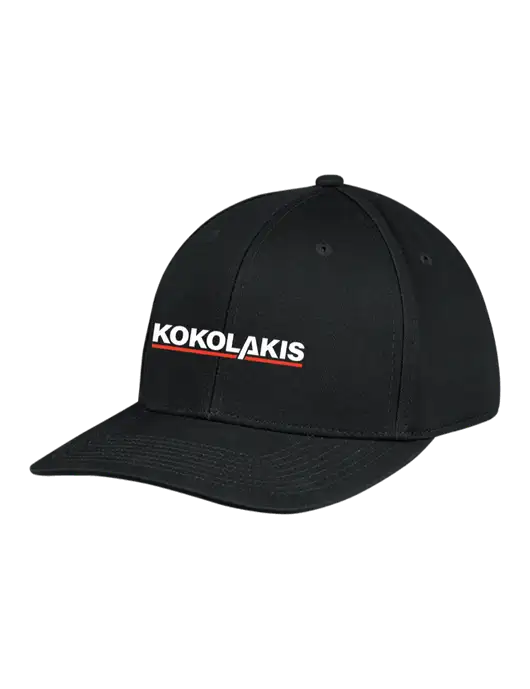Premium Modern Structured Twill Black Snapback Cap w/Kokolakis Logo