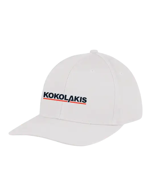 Premium Modern Structured Twill White Snapback Cap w/Kokolakis Logo
