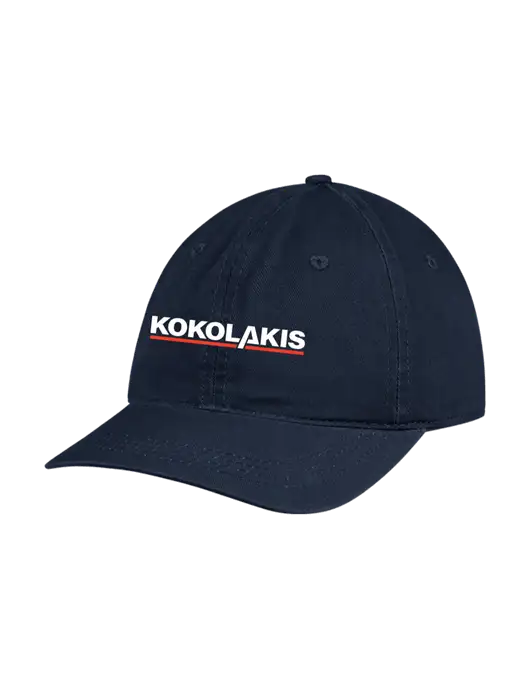 Garment Washed Unstructured Twill Navy Cap w/Kokolakis Logo