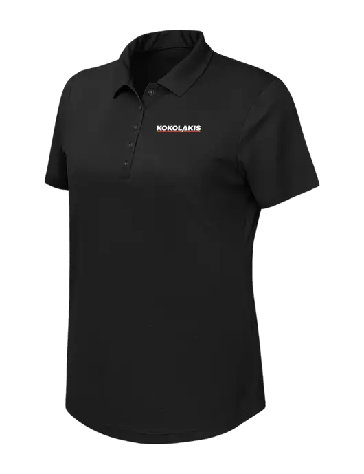 Callaway Womens Birdseye Black Polo w/Kokolakis Logo