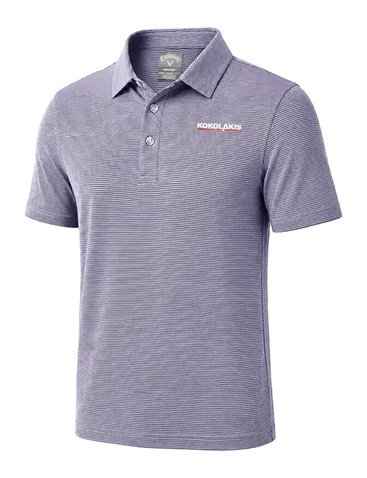 Callaway Navy Fine Line Stripe Polo w/Kokolakis Logo