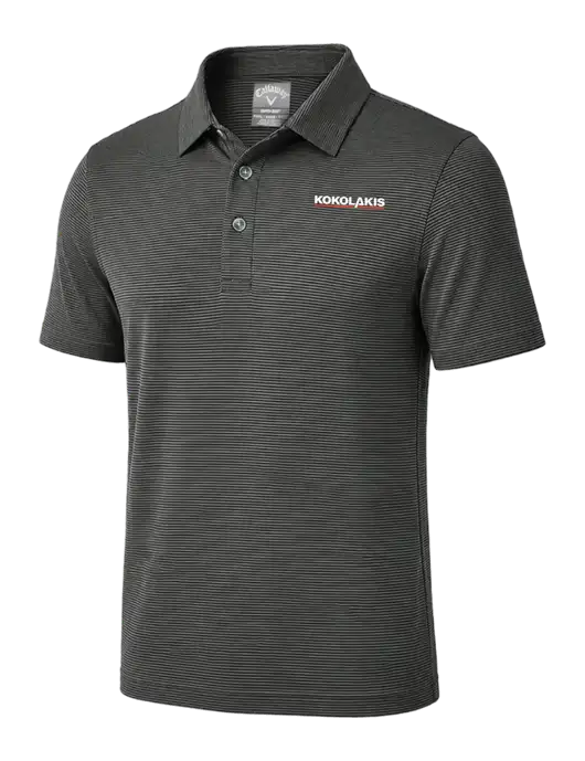 Callaway Black Fine Line Stripe Polo w/Kokolakis Logo