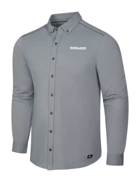 OGIO Medium Grey Heather Modern Code Stretch Button-Up Shirt w/Kokolakis Logo
