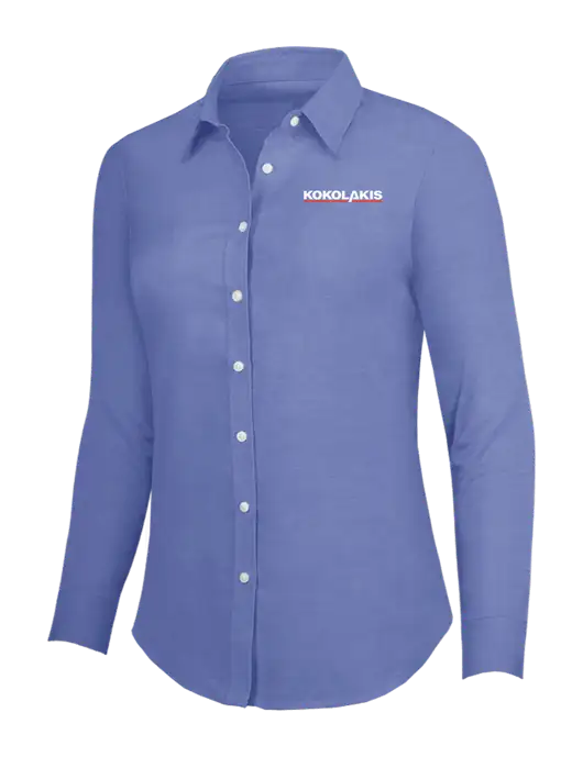 Navy Womens SuperPro Oxford Shirt w/Kokolakis Logo