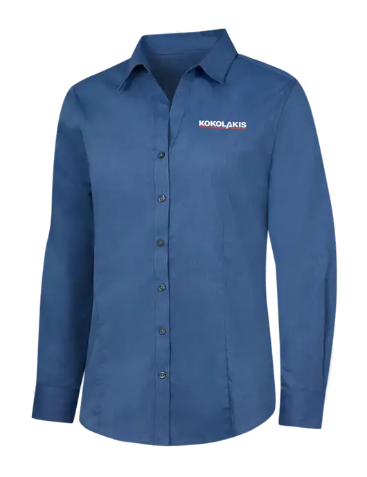 Light Navy Womens Crosshatch Easy Care Shirt w/Kokolakis Logo