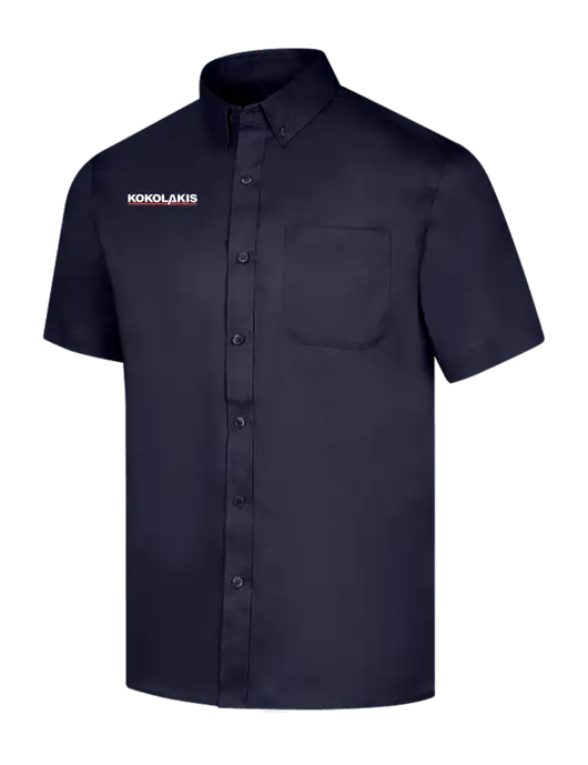 Short Sleeve Navy Superpro React Twill Shirt w/Kokolakis Logo