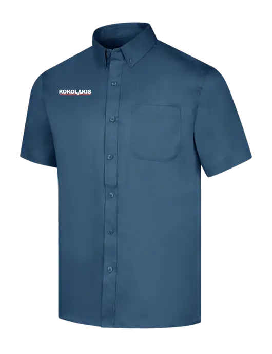 Short Sleeve Light Navy Superpro React Twill Shirt w/Kokolakis Logo