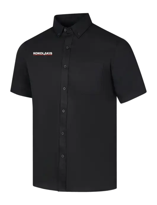 Short Sleeve Deep Black Superpro React Twill Shirt w/Kokolakis Logo