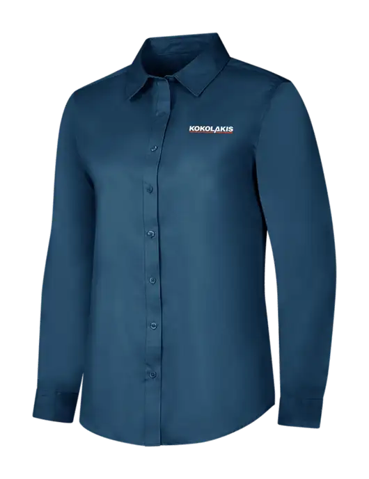 Light Navy Womens Long Sleeve Superpro React Twill Shirt w/Kokolakis Logo