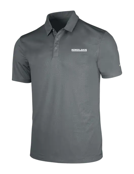 NIKE Medium Grey Dri-Fit Embossed Tri-Blade Polo w/Kokolakis Logo