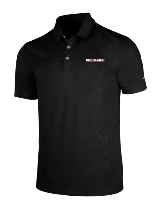 NIKE Black Dri-Fit Embossed Tri-Blade Polo w/Kokolakis Logo