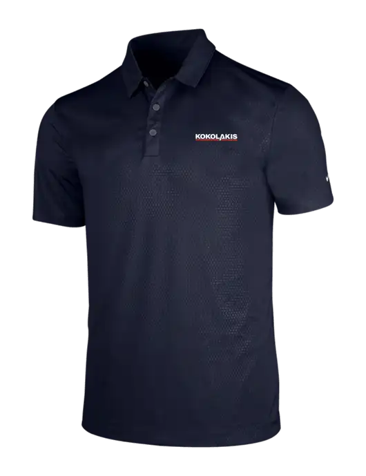 NIKE Dark Navy Dri-Fit Embossed Tri-Blade Polo w/Kokolakis Logo