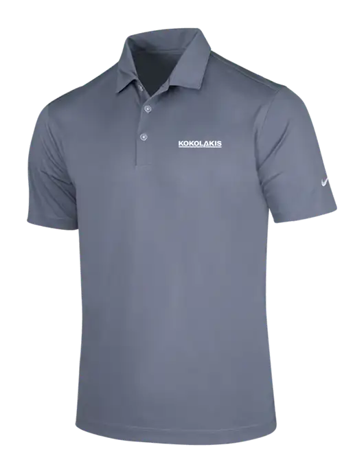 NIKE Medium Grey Dri-Fit Vertical Mesh Polo w/Kokolakis Logo