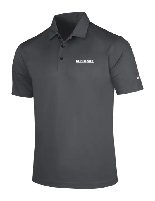 NIKE Dark Grey Dri-Fit Vertical Mesh Polo w/Kokolakis Logo