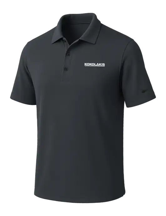 NIKE Dark Grey Dri-Fit Micro Pique Polo w/Kokolakis Logo