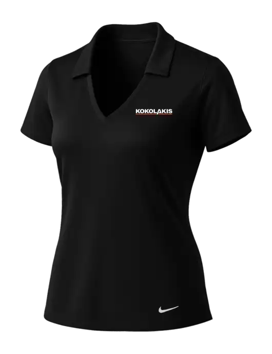 NIKE Black Womens Dri-Fit Vertical Mesh Polo w/Kokolakis Logo