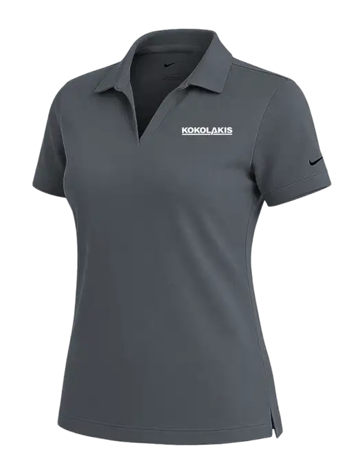 NIKE Dark Grey Womens Dri-Fit Micro Pique Polo w/Kokolakis Logo