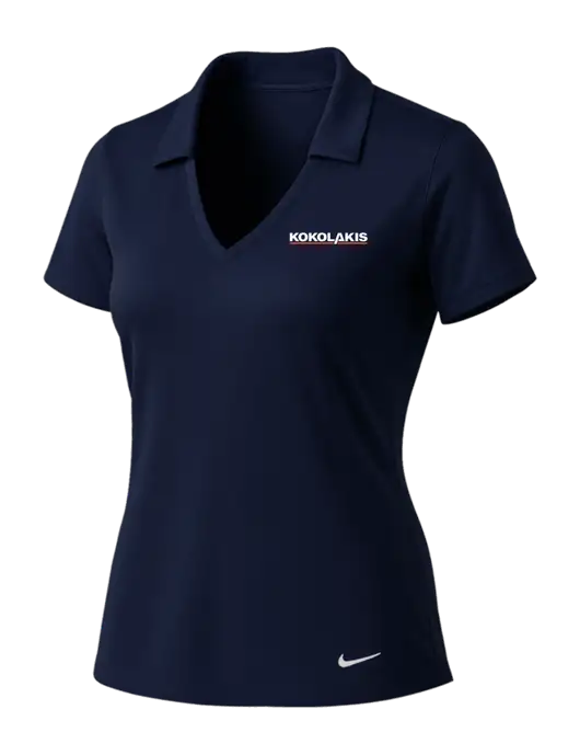 NIKE Dark Navy Womens Dri-Fit Vertical Mesh Polo w/Kokolakis Logo