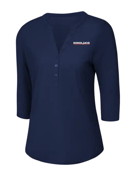 OGIO Navy Jewel Henley w/Kokolakis Logo
