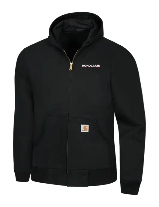 Carhartt Black Thermal Lined Duck Active Jacket w/Kokolakis Logo