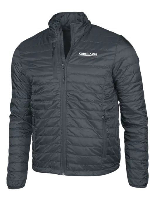 Dark Grey Puffy Packable Jacket w/Kokolakis Logo