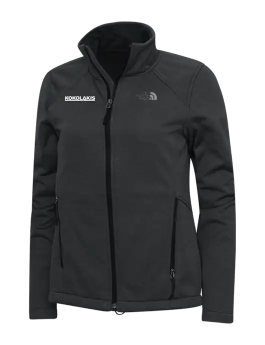 North Face Dark Grey Heather Womens Ridgewall Soft Shell Jacket w/Kokolakis Logo