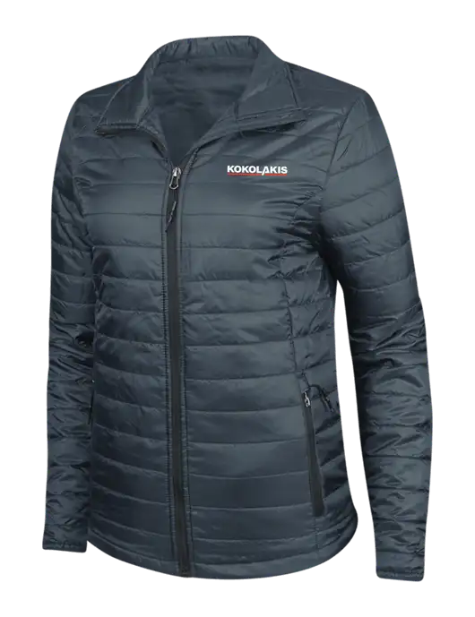 Navy Womens Puffy Packable Jacket w/Kokolakis Logo