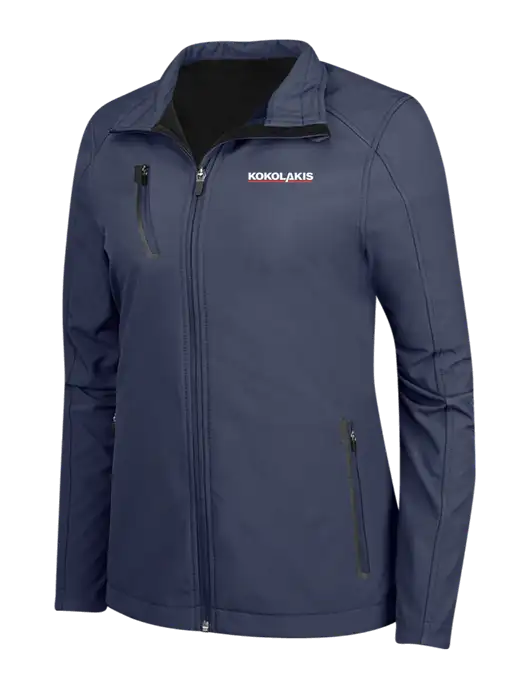 Navy Womens Welded Softshell Jacket w/Kokolakis Logo