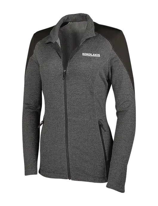 Medium Grey Heather Womens Grid Fleece Jacket w/Kokolakis Logo