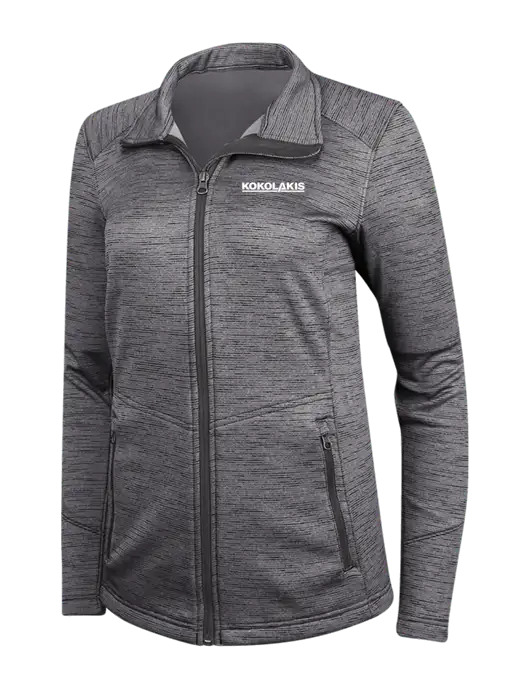 Womens Dark Grey Digi Stripe Fleece Jacket w/Kokolakis Logo