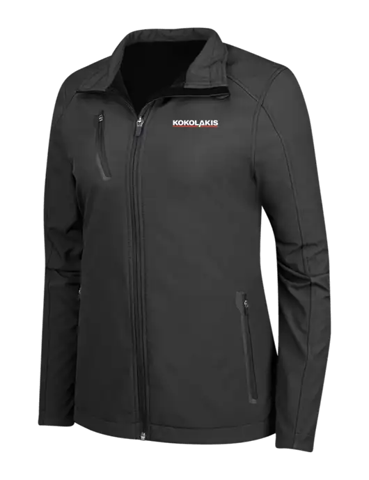 Black Womens Welded Softshell Jacket w/Kokolakis Logo