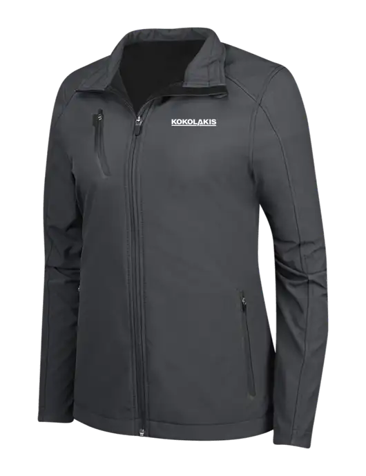 Dark Grey Womens Welded Softshell Jacket w/Kokolakis Logo