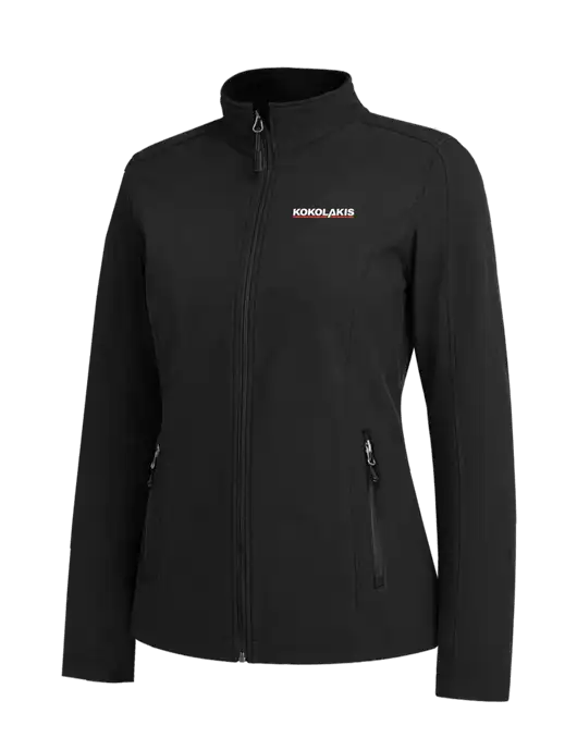 Black Womens Core Soft Shell Jacket w/Kokolakis Logo