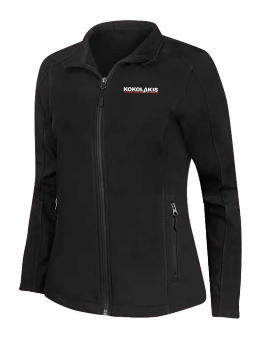 Black Womens Core Soft Shell Jacket w/Kokolakis Logo