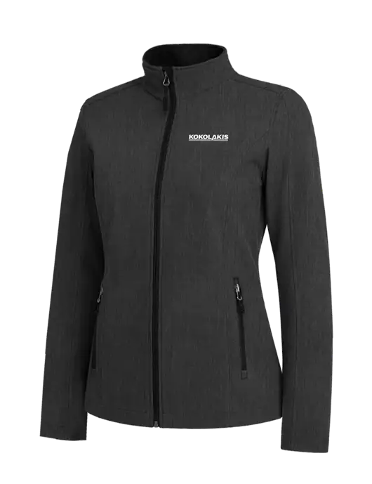 Black Charcoal Heather Womens Core Soft Shell Jacket w/Kokolakis Logo