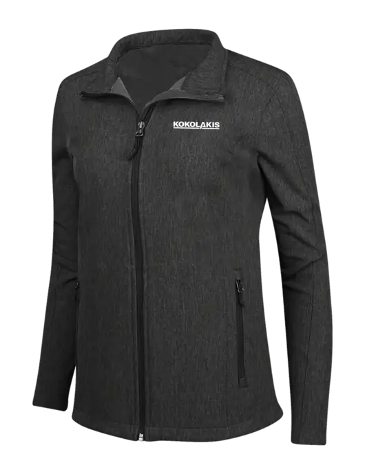 Black Charcoal Heather Womens Core Soft Shell Jacket w/Kokolakis Logo