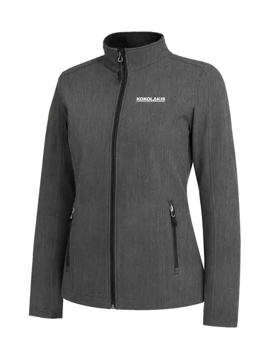 Medium Grey Heather Womens Core Soft Shell Jacket w/Kokolakis Logo