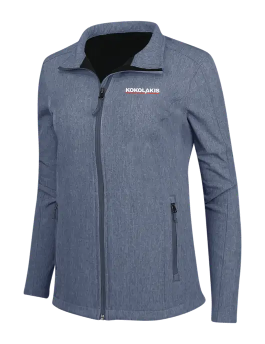 Navy Heather Womens Core Soft Shell Jacket w/Kokolakis Logo