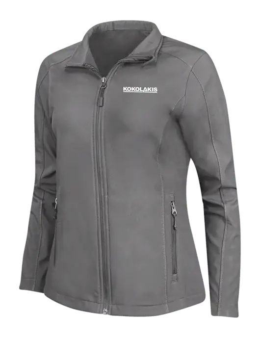 Medium Grey Womens Core Soft Shell Jacket w/Kokolakis Logo