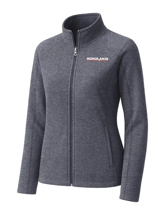 Light Navy Heather Womens Microfleece Full-Zip Jacket w/Kokolakis Logo