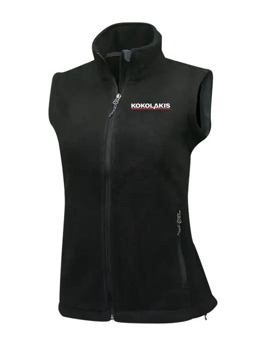Womens Black Fleece Vest w/Kokolakis Logo