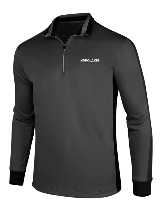 NIKE Anthracite Heather/Black Dry-Fit 1/2 Zip Cover-Up w/Kokolakis Logo