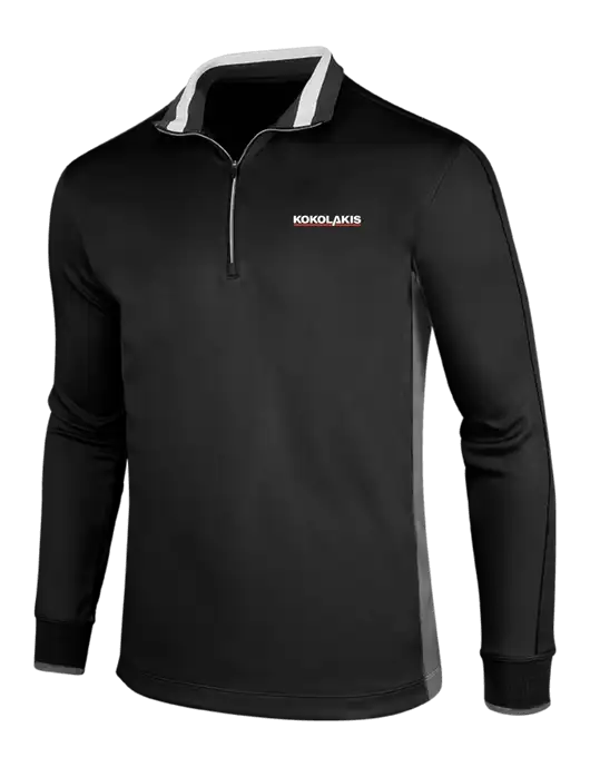 NIKE Black/Dark Grey/White Dry-Fit 1/2 Zip Cover-Up w/Kokolakis Logo