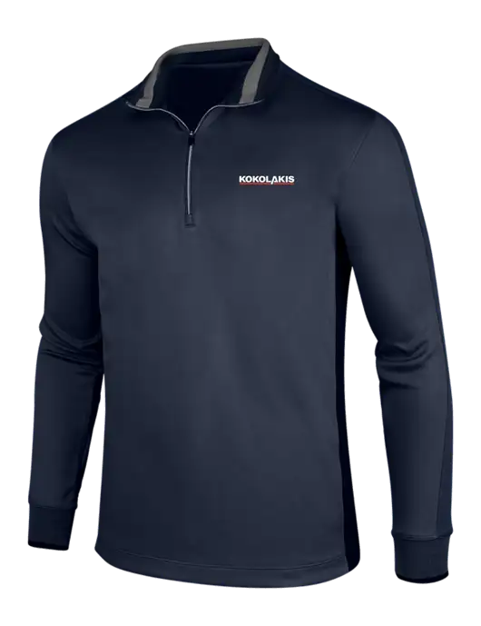 NIKE Midnight Navy Heather/Midnight Navy Dry-Fit 1/2 Zip Cover-Up w/Kokolakis Logo