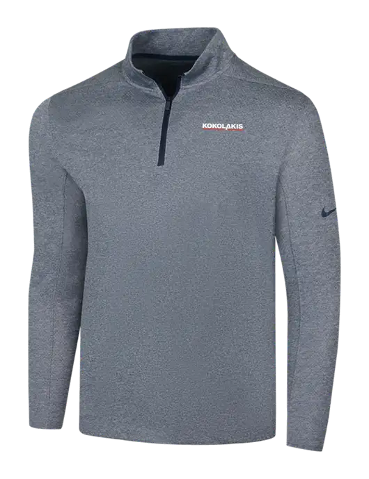 NIKE Navy Heather Dry 1/2 Zip Cover-Up w/Kokolakis Logo