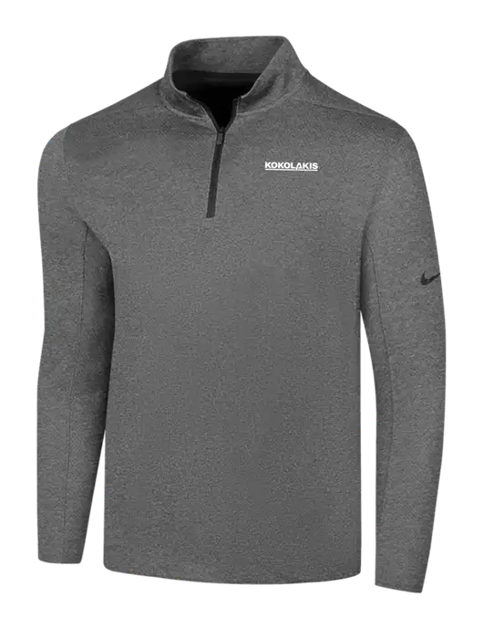 NIKE Dark Grey Heather Dry 1/2 Zip Cover-Up w/Kokolakis Logo
